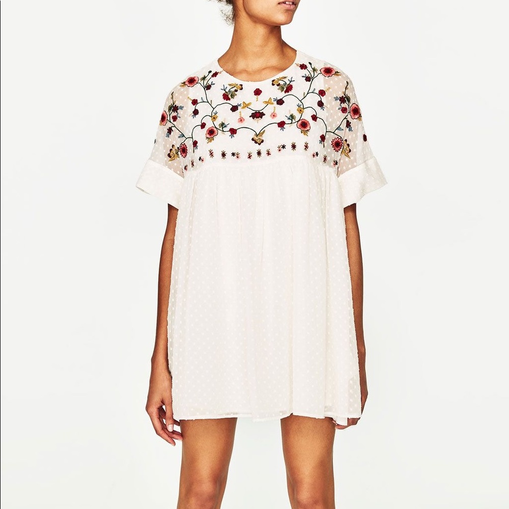 ZARA EMBROIDERED JUMPSUIT DRESS